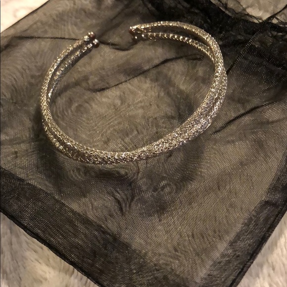 Express Rhinestone Crisscross Mesh Cuff - Picture 2 of 4